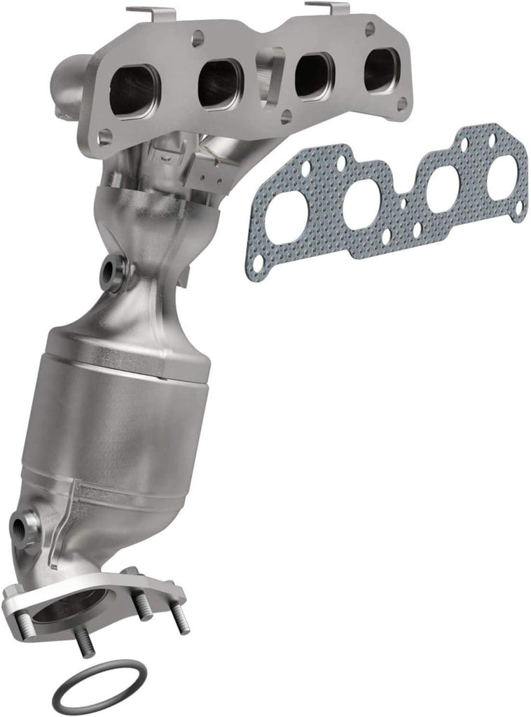 Magnaflow Manifold Catalytic Converter California Grade CARB Compliant 5531295 - Stainless Steel 3.75In Main Piping, 19.875In Overall Length, Pre-And-Post Converter O2 Sensor - CA Legal Replacement