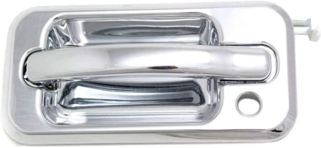 for Hummer H2 Exterior Door Handle Front, Driver Side Chrome 2003-2009 | with Key Hole| Trim: Base