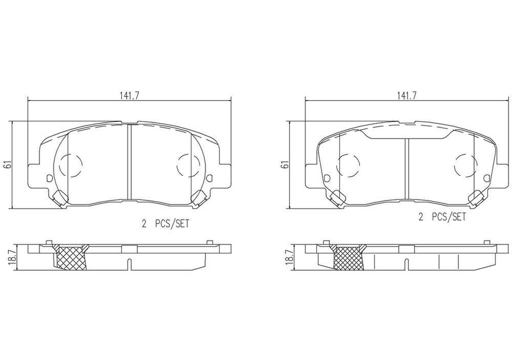 Brembo Front Disc Brake Pad Set for 200, Dart (P18032N)