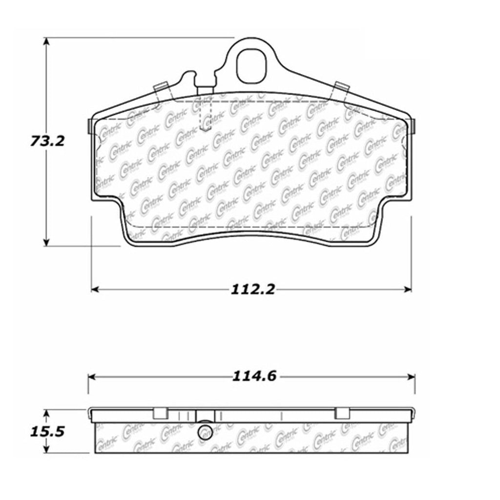 Centric Rear Disc Brake Pad for Boxster, Cayman, 911 (102.07380)