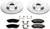 K112 Front Z23 Carbon Fiber Brake Pads with Drilled & Slotted Brake Rotors Kit 14.3 X 14.3 Inch