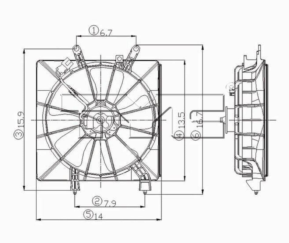 TYC Engine Cooling Fan Assembly for 01-05 Civic 600380