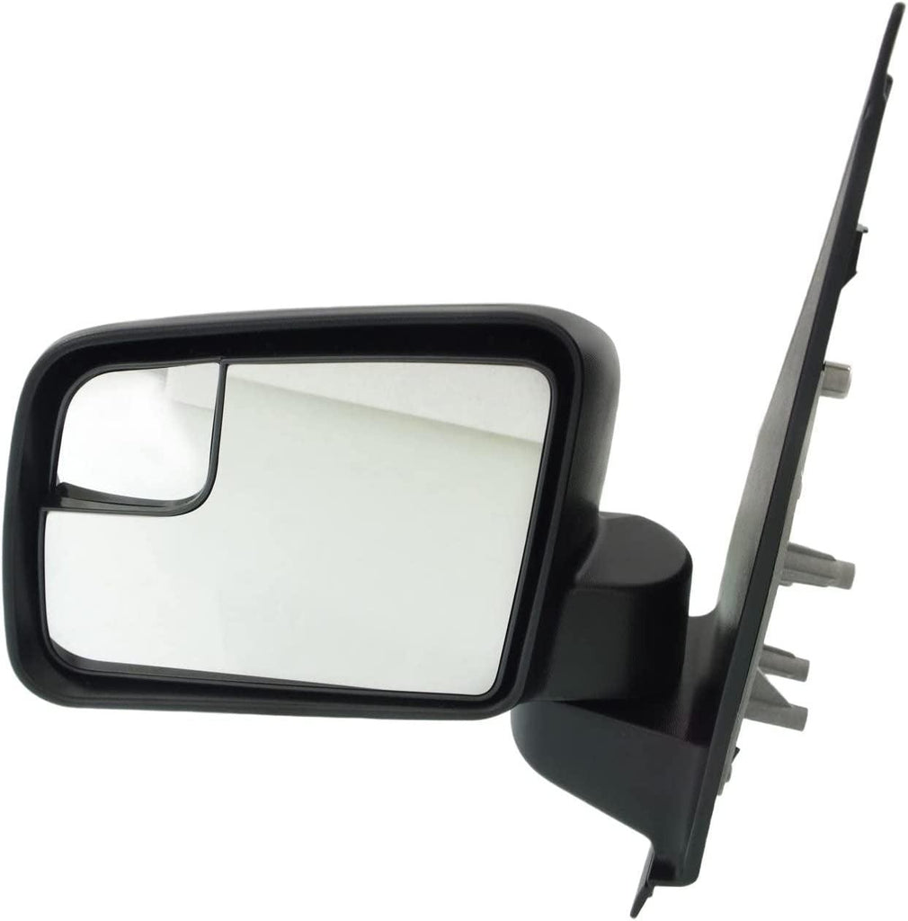 Kool Vue Mirror Compatible with 2011-2013 Ford Transit Connect Driver Side, Manual Glass, Blind Spot Glass, Textured Balck