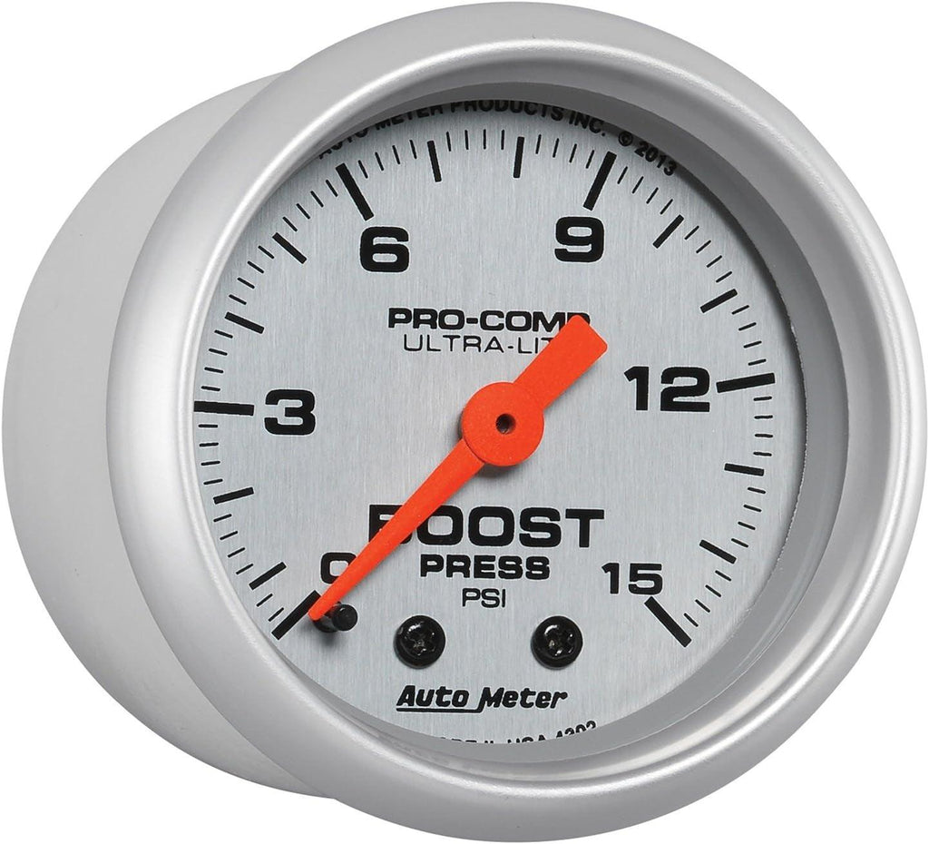 (4302) Ultra-Lite 2-1/16" 0-15 PSI Mechanical Boost Gauge