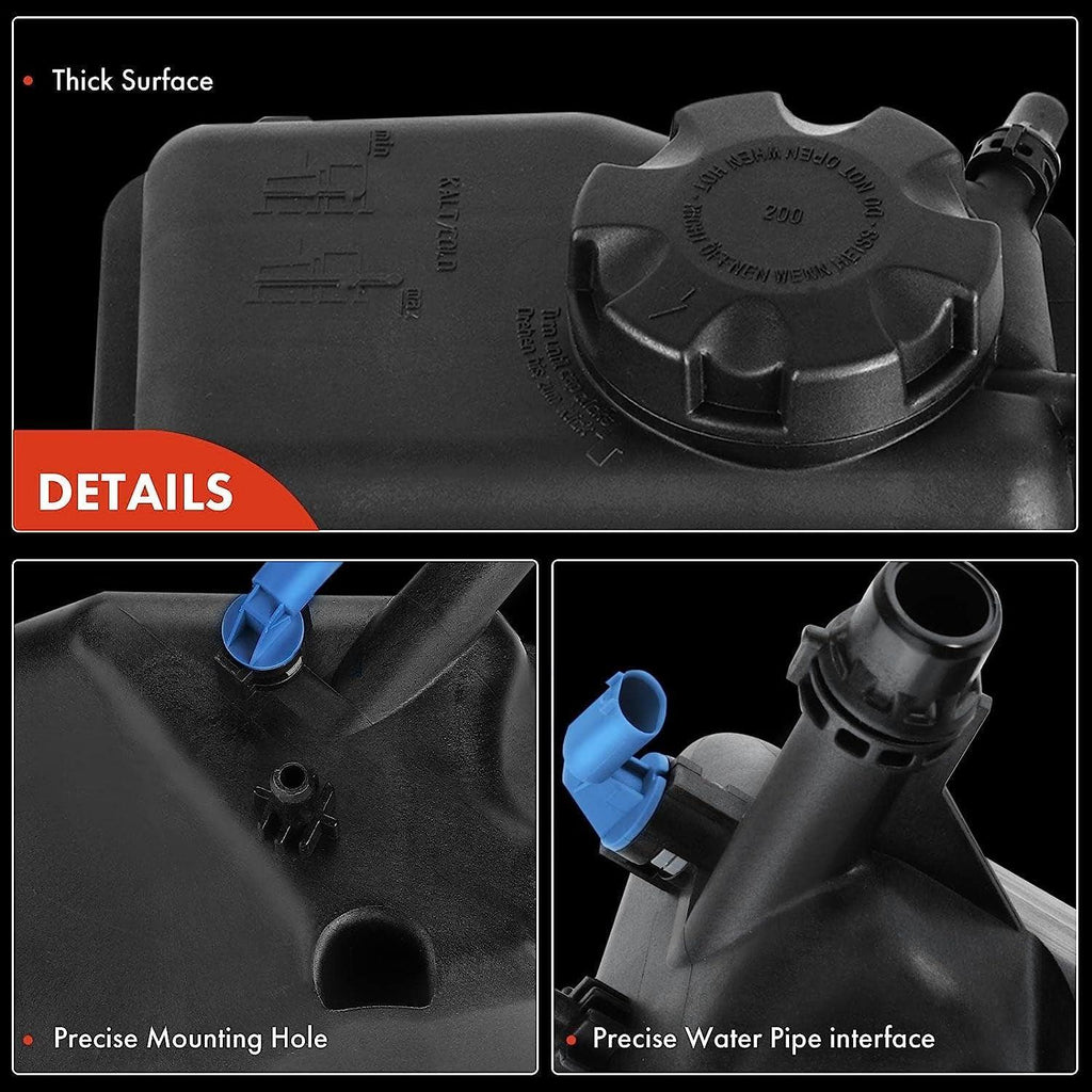 A-Premium Engine Coolant Reservior Tank with [Cap & Sensor] Compatible with BMW E60 E61, 525I 525Xi 528I 528Xi 530I 530Xi 535I 535Xi 545I 550I 645Ci 650I, Replace for 17137542986, 17137519219, 603-351