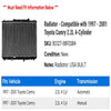 Radiator - Compatible with 1997 - 2001 Toyota Camry 2.2L 4-Cylinder 1998 1999 2000