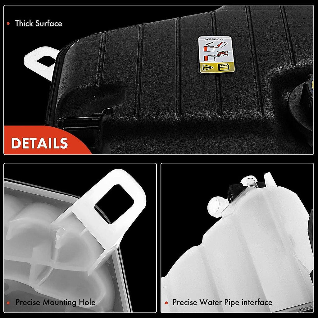 A-Premium Coolant Recovery Overflow Reservoir Tank (With Cap and Sensor) Compatible with Jaguar XJ 2010-2018, XJR 2014-2017 5.0L, Sedan, Replace for AW93-8A080-AD, AW938A080AD