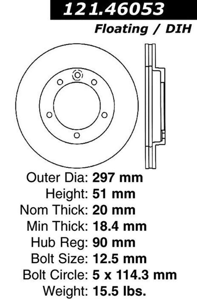 Centric Rear Disc Brake Rotor for 3000GT, Stealth (121.46053)