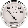 1692 Old TYME White Voltmeter Gauge, 2.3125 In.