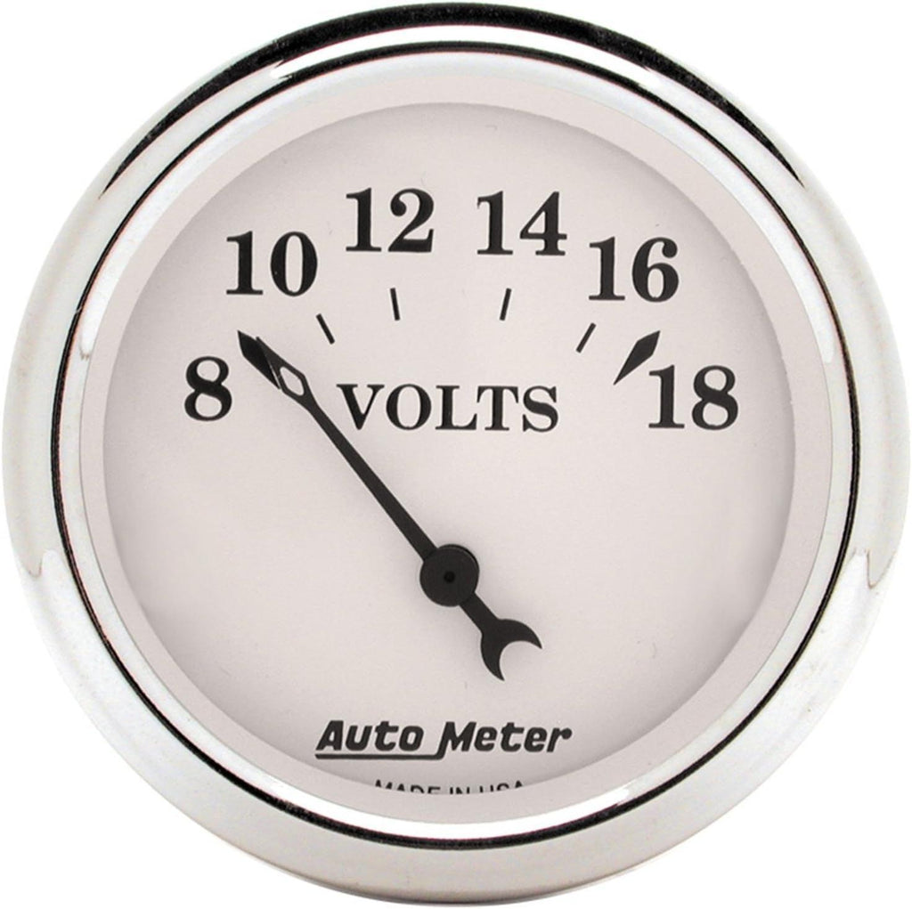 1692 Old TYME White Voltmeter Gauge, 2.3125 In.