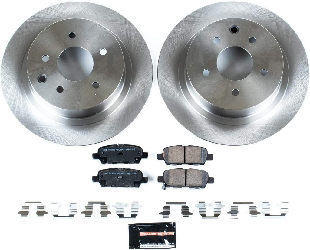 Rear KOE098 Stock Replacement Brake Pad and Rotor Kit Autospecialty