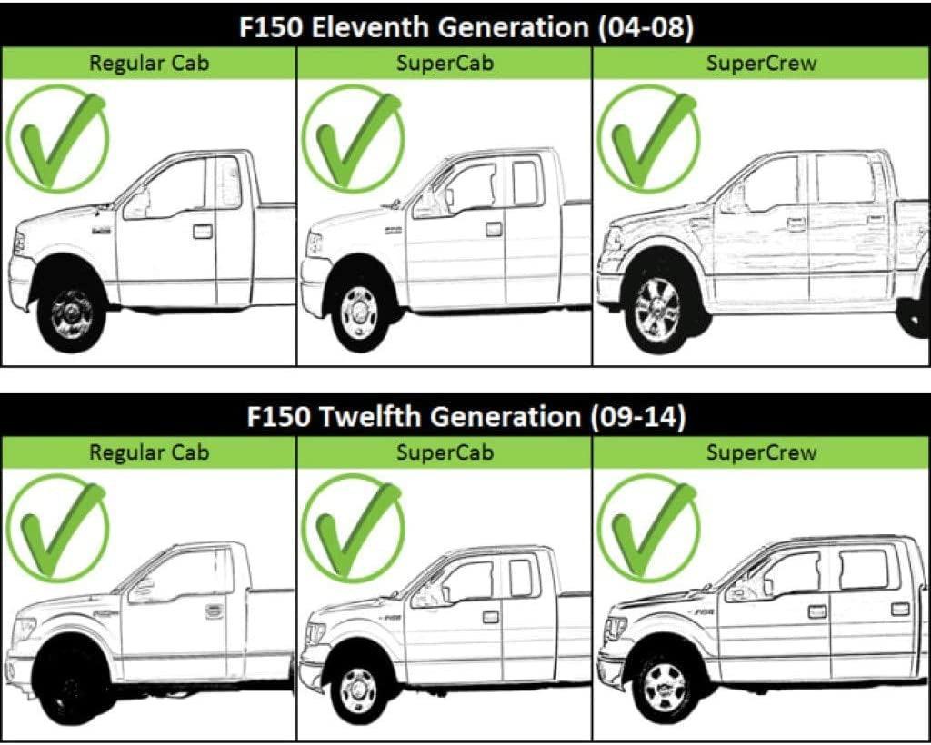 for Ford F-150 Exterior Door Handle Front, Passenger Side Black (2004-2014) | Trim:All Submodels | FO1311128 | 5L3Z1522405CAA