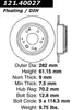 Centric Rear Disc Brake Rotor for Oasis, RL, Odyssey, Legend (121.40027)