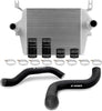 MMINT-F2D-99KSLBK Intercooler Kit, Compatible with Ford 7.3L Powerstroke 1999-2003 Silver Intercooler with Wrinkle-Black Pipes