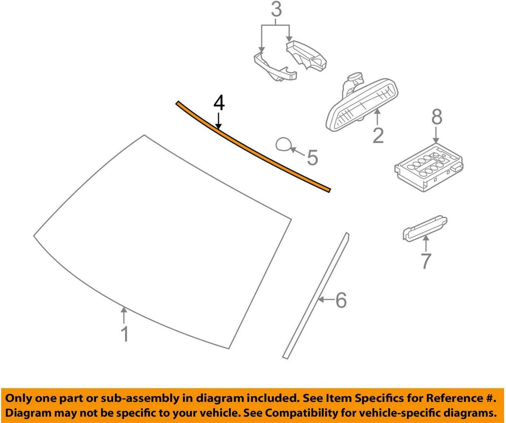 51-31-3-415-508 Windshield Moulding - Upper, 1 Pack