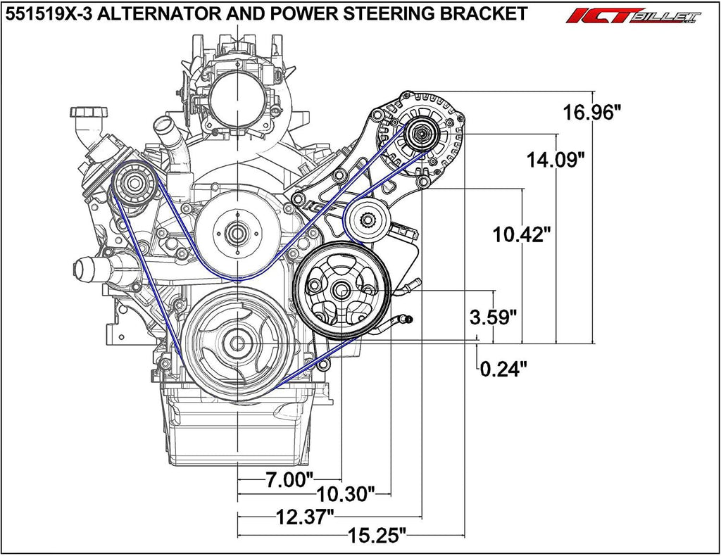 LS Truck SUV Driver Side Alternator/Power Steering Pump Bracket Compatible with 1999-2014 Silverado Sierra Yukon Tahoe Express Suburban 1500 2500 3500 551519X-3