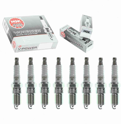 8 Pc NGK V-Power Spark Plugs Compatible with GMC Savana 1500 5.0L 5.7L V8 1996-2002