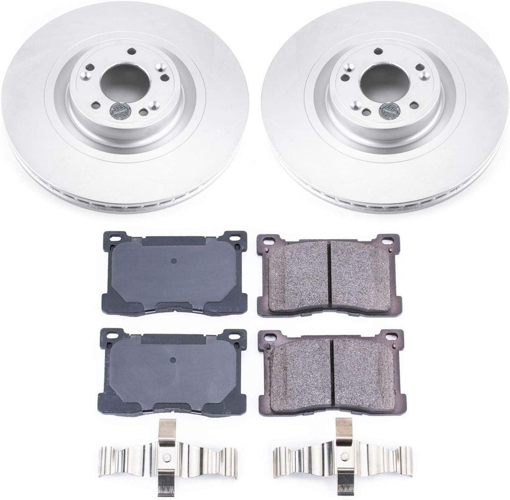 CRK6313 Front Coated Brake Rotors and Z17 Ceramic Brake Pads Kit