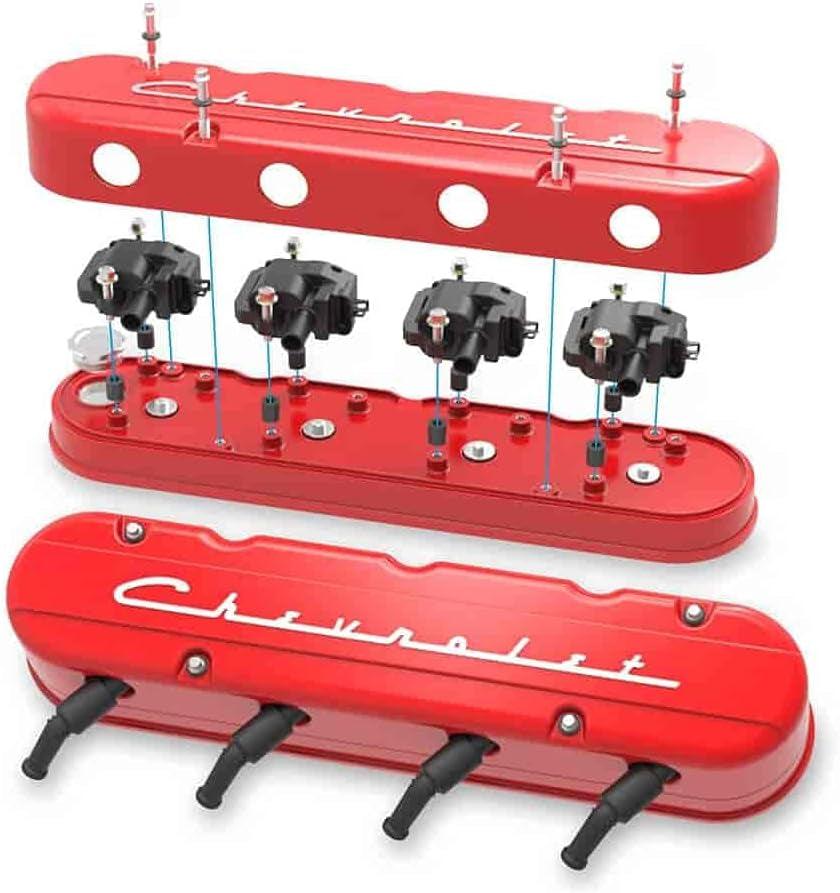 Holley  2-Piece Valve Cover Gloss Red