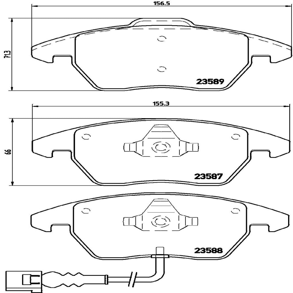 Front Disc Brake Pad Set for Beetle, Jetta, A3, Golf, A3 Quattro, CC (P85075)