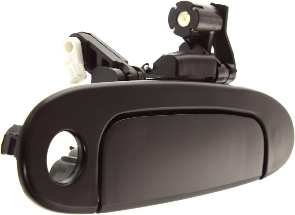 Aftermarket Front Exterior Door Handle Compatible with 2000-2005 Toyota Echo Smooth Black, with Keyhole, Set of 2, Driver and Passenger Side