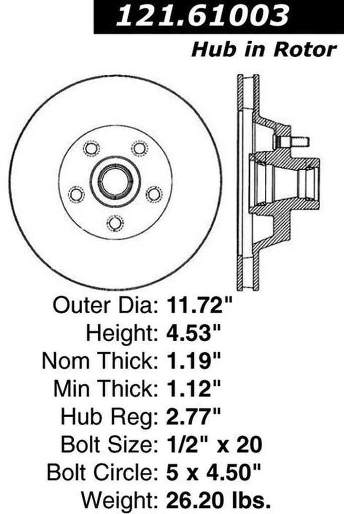 Front Disc Brake Rotor for Country Sedan, Country Squire+More (121.61003)