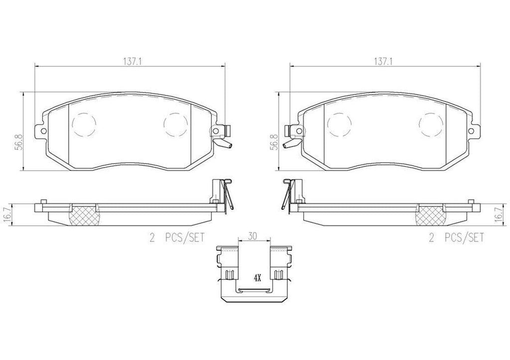Front Disc Brake Pad Set for FR-S, BRZ, Forester, Impreza+More (P78021N)