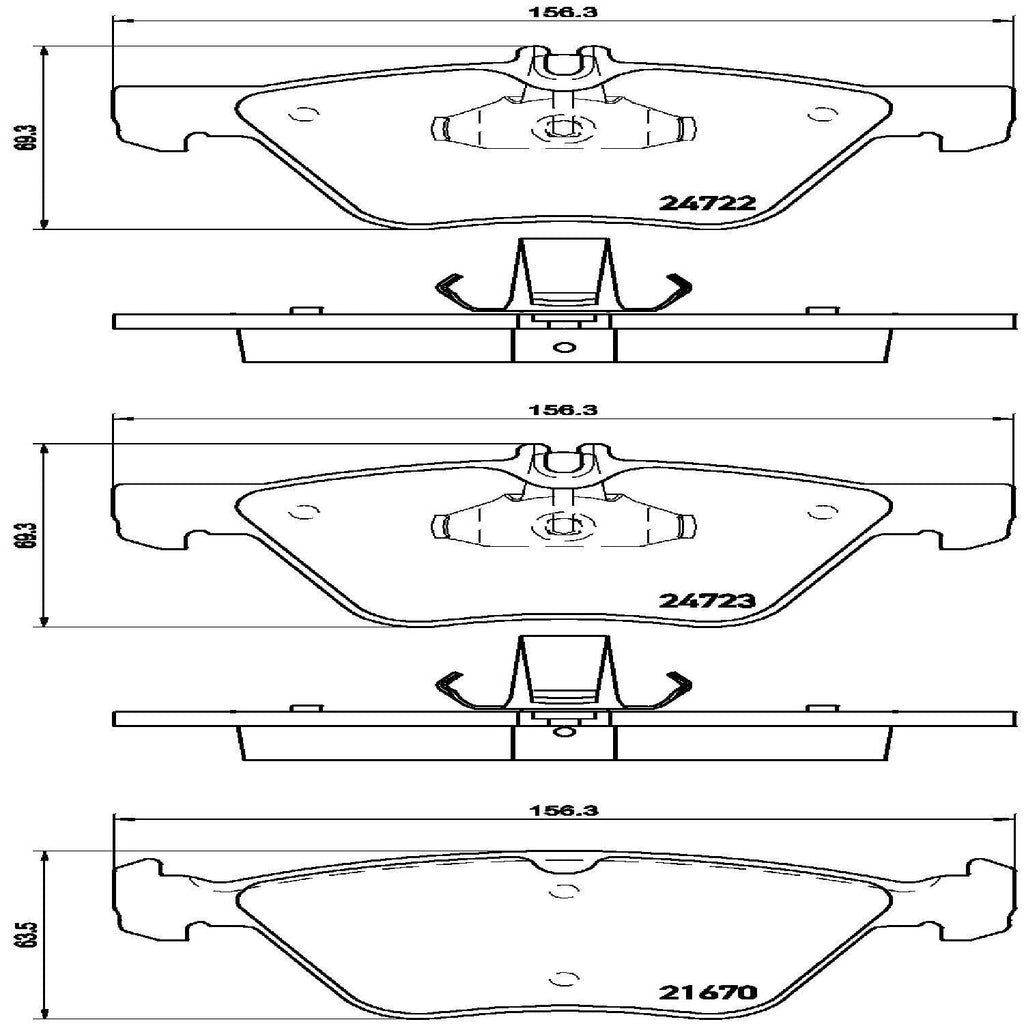 Brembo Front Disc Brake Pad Set for E350, E320 (P50075)