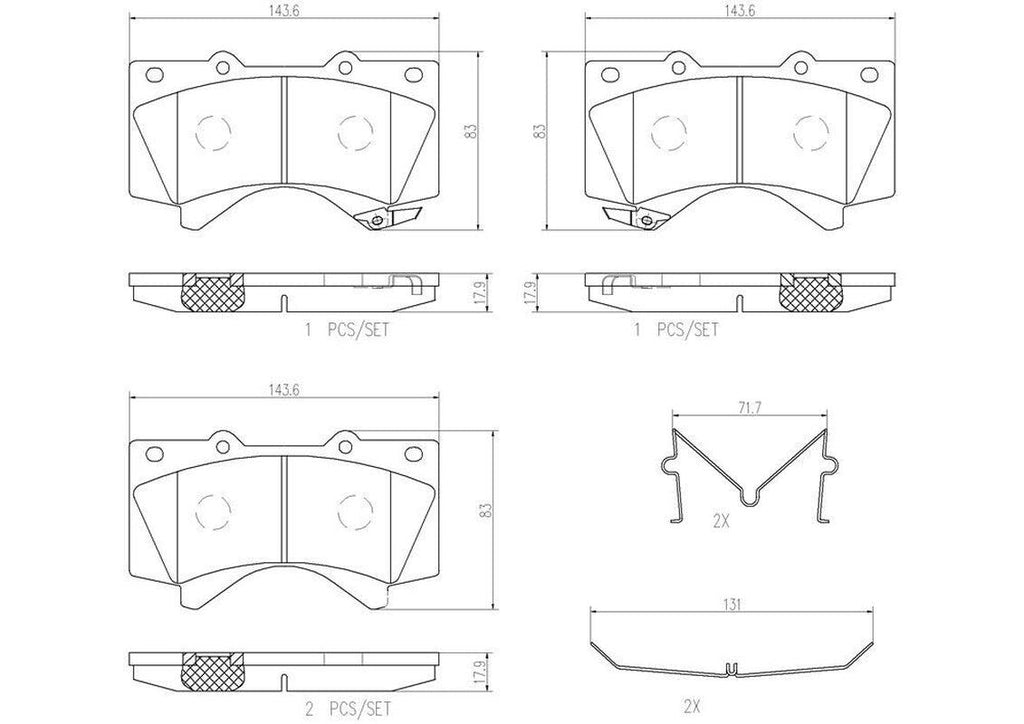 Front Disc Brake Pad Set for Sequoia, Tundra, LX570, Land Cruiser (P83107N)