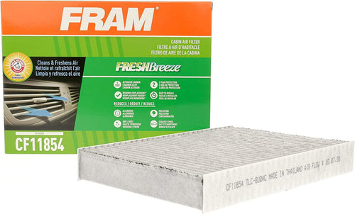 Fresh Breeze Cabin Air Filter Replacement for Car Passenger Compartment W/ Arm and Hammer Baking Soda, Easy Install, CF11854 for Nissan Vehicles