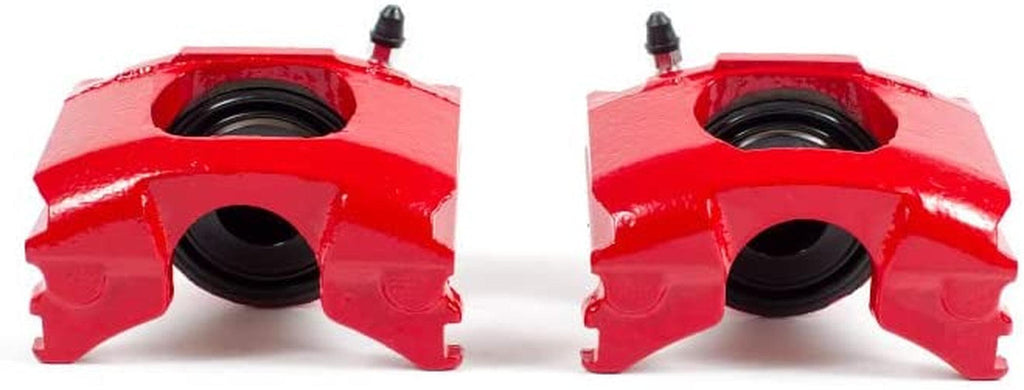 Front S4196 Pair of High-Temp Red Powder Coated Calipers