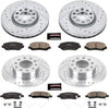 K6373 Front and Rear Z23 Carbon Fiber Brake Pads with Drilled & Slotted Brake Rotors Kit