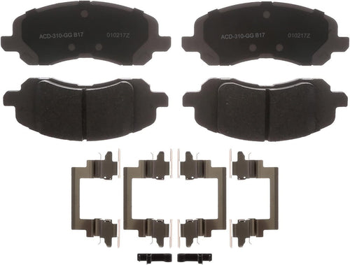 Silver 14D1285CHF1 Ceramic Front Disc Brake Pad Set with Clips