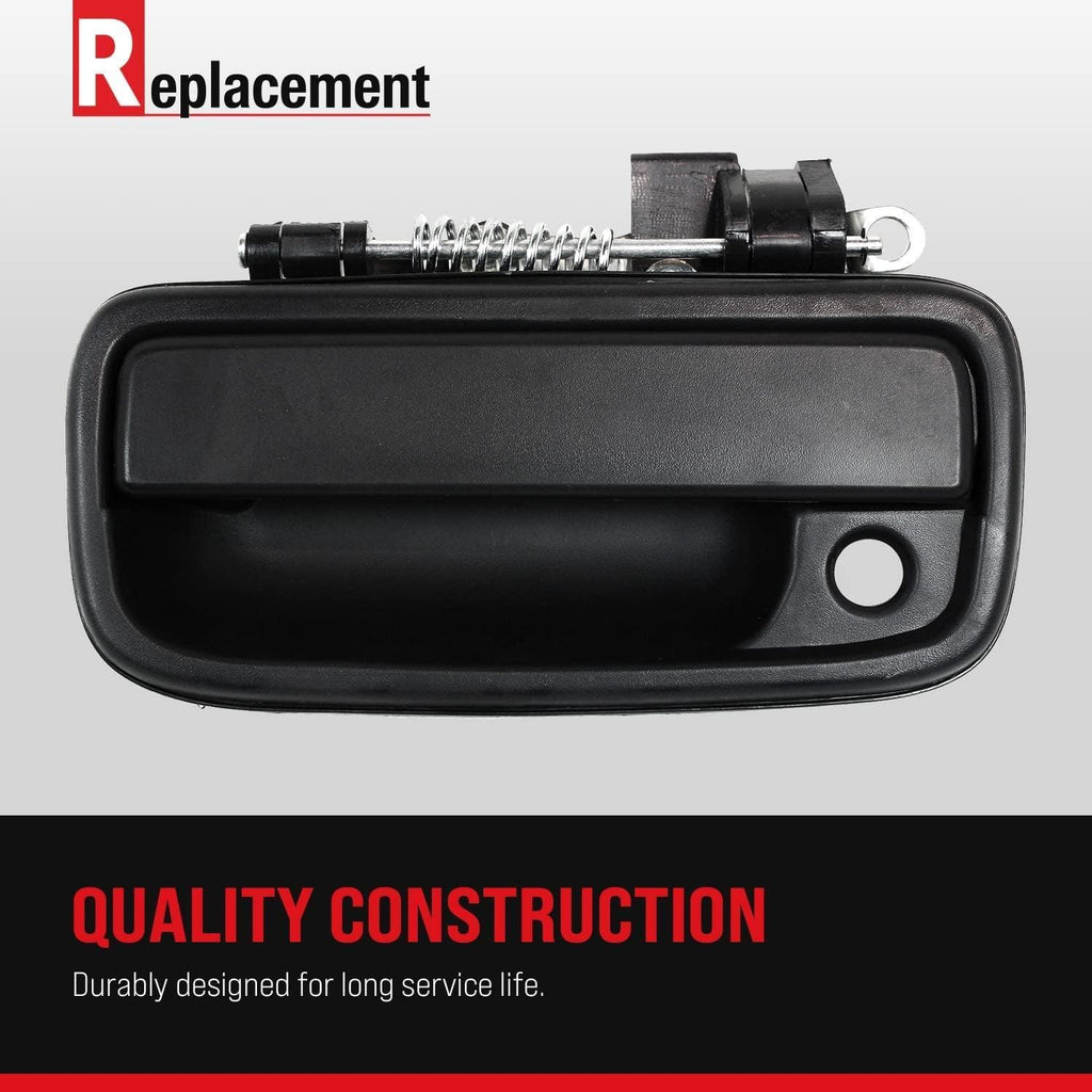 Front Exterior Door Handle Set of 2 Compatible with 2004-2015 Ford F-150, Fits 2006-2008 Lincoln Mark LT Black Bezel with Chrome Lever Driver and Passenger Side