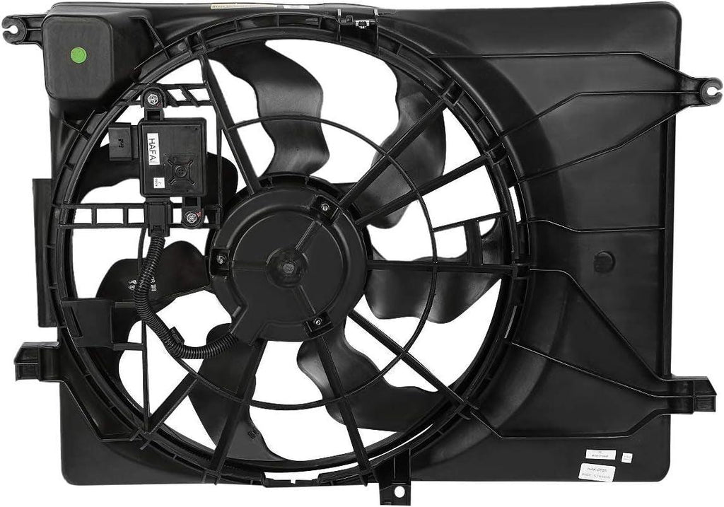 OEM-RF-00 Factory Style Radiator Cooling Fan Assembly Cooling Efficiency Improved Direct Replacement [Compatible with 16-19 Tucson],Black