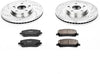 K1137 Front Z23 Carbon Fiber Brake Pads with Drilled & Slotted Brake Rotors Kit