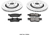 K5954 Front Z23 Carbon Fiber Brake Pads with Drilled & Slotted Brake Rotors Kit