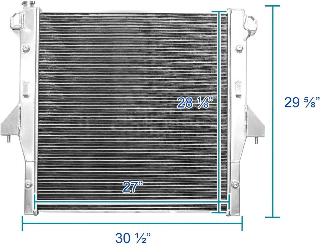 2-Row Aluminum Performance Cooling Radiator Compatible with Dodge Ram 3500 5.9L 6.7L Cummins 2003-2010