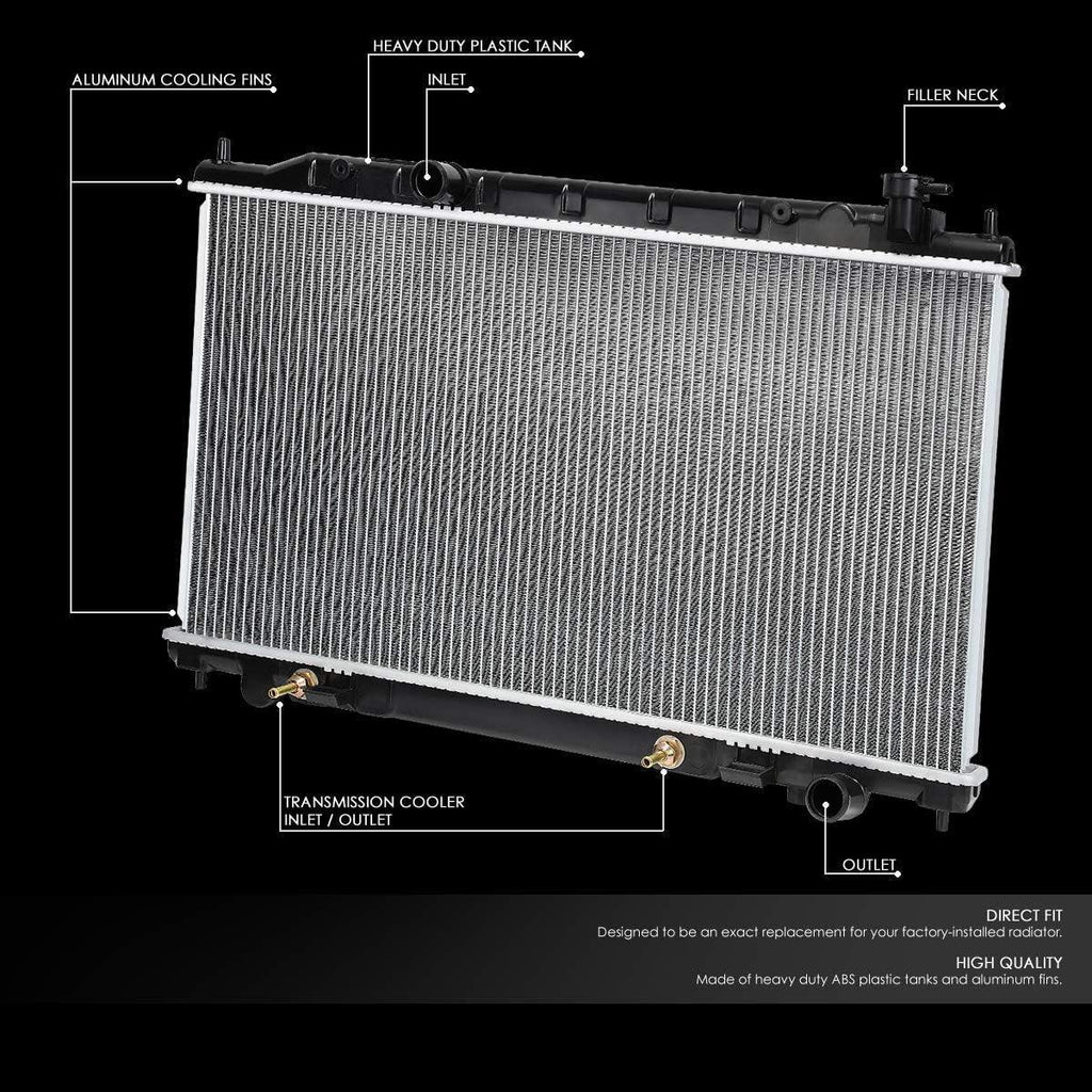 OEM-RA-2415 OE Style Aluminum Core Radiator Compatible with 02-06 Altima AT/MT,29-1/4" W X 15-3/4" H X 5/8" D,1-3/8" Inlet / 1-3/8" Outlet