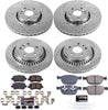 K5703 Front and Rear Z23 Carbon Fiber Brake Pads with Drilled & Slotted Brake Rotors Kit