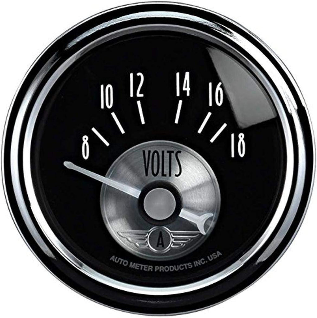 2093 Prestige Black 2-1/16" 8-18 Volts Voltmeter Gauge