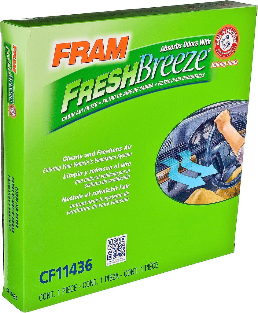 Fresh Breeze Cabin Air Filter with Arm & Hammer Baking Soda, CF11436 for Audi Vehicles