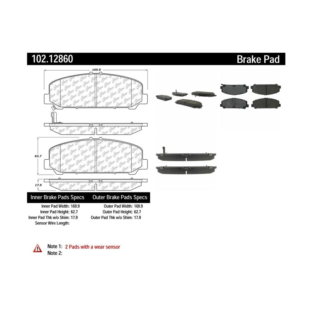 Centric Front Disc Brake Pad for Armada, QX56, Titan (102.12860)