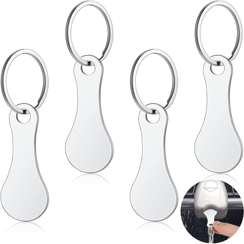 4 Pcs Portable Aluminum Alloy Key Ring Metal Shopping Trolley Tokens Unisex Gift Keyrings Decorations for Men Women Shopping Cart Grocery Shopping Trolleys