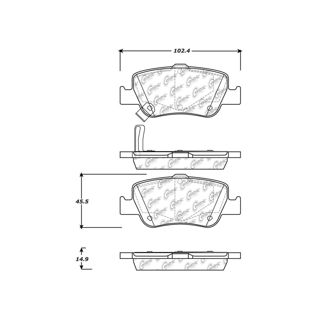 Centric Rear Disc Brake Pad for 09-14 Corolla (105.15720)
