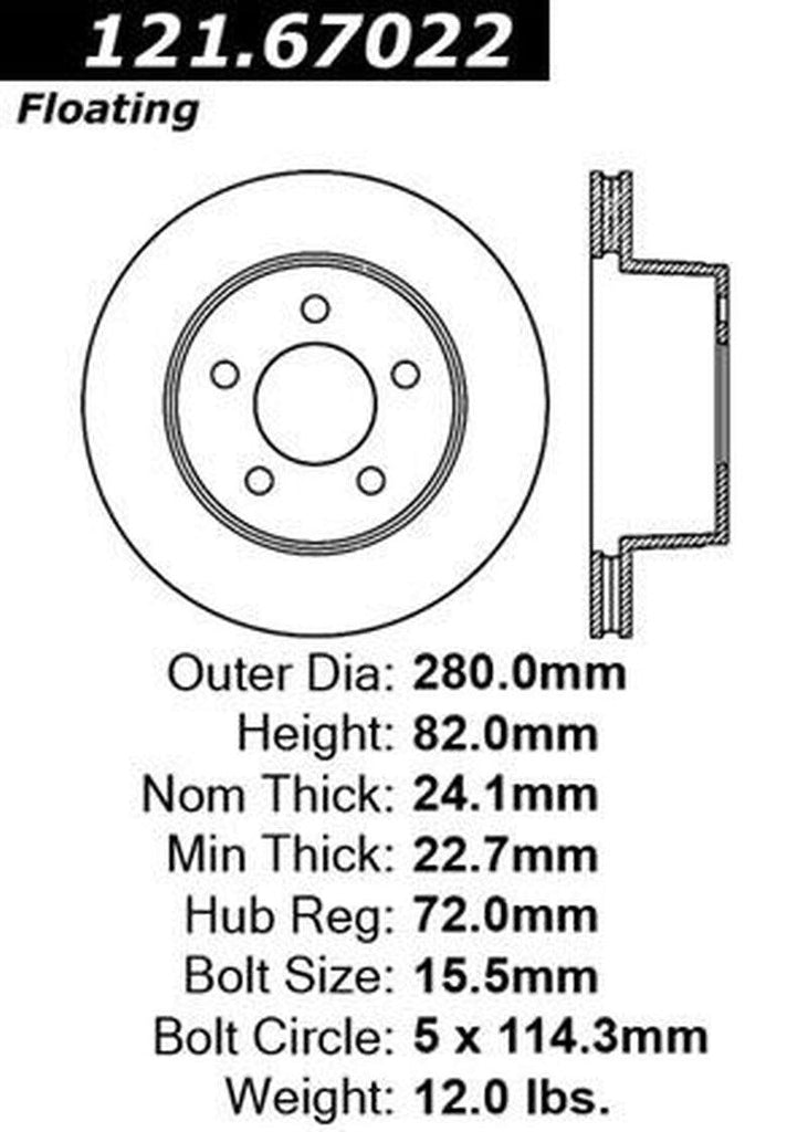 Centric Front Disc Brake Rotor for Jeep (121.67022)