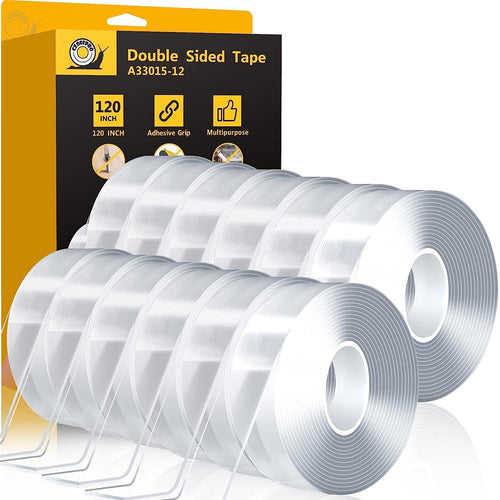 Double Sided Tape, Double-Sided Mounting Tape Nano Adhesive Tape Two Sided Tape, Transparent Double Stick Strips Wall Tape Poster Tape 1.18