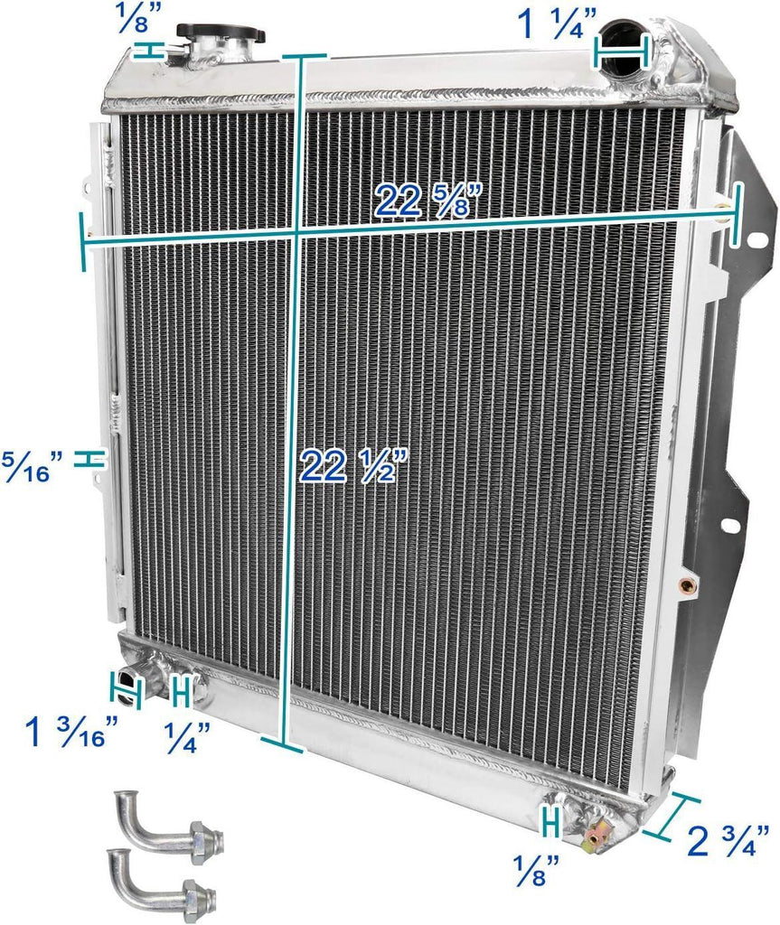 3 Core Light Aluminum Performance Cooling Radiator Compatible with Toyota V6 1988-1995