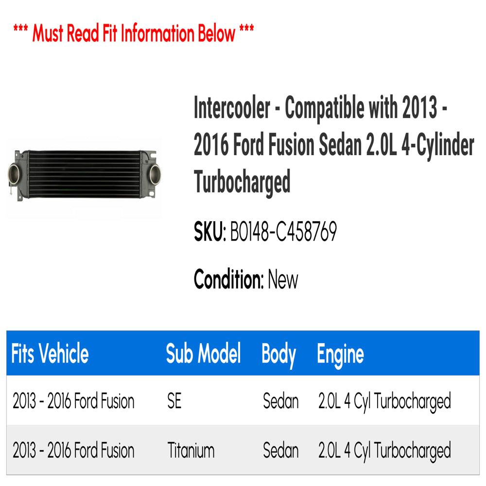 Intercooler - Compatible with 2013 - 2016 Ford Fusion Sedan 2.0L 4-Cylinder Turbocharged 2014 2015