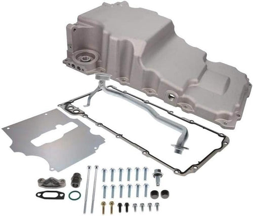 TSP 81075 Retro-Fit LSX Aluminum Rear Sump Oil Pan W/Added Clearance, Aluminum, Natural